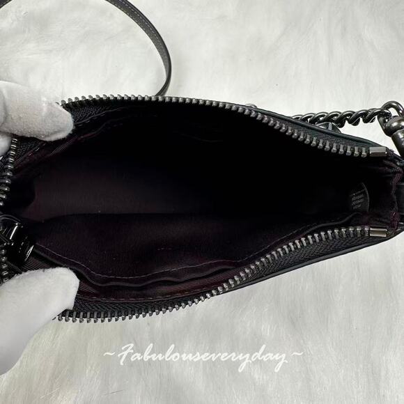 Coach Teri Mini Crossbody Bag With Rivets In Leather/Gunmetal/Black Multi CCE44 - Picture 8 of 8